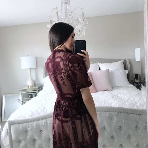 FINAL 2!!! Burgundy Lace Maxi Romper - Picture 11 of 16